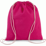 Petit sac à dos en coton bio avec cordelettes -  Réf: KI0147