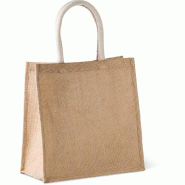 Sac style cabas en toile de jute - grand modèle -  Réf: KI0274