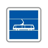 Panneau de signalisation indication: Arrêt tramway - C7