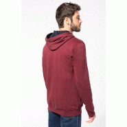 Sweat-shirt capuche contrastée homme -  Réf: K446