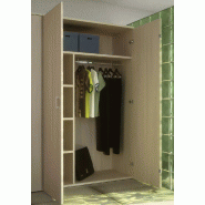 Armoire-penderie portes battantes mélaminé hauteur 198 cm (2 largeurs au choix) So Madrid