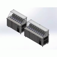 Vitrine de présentation - 2000 mm (refroidissement par ventilateur) Avec espace pompe à sauce - Référence : MCF.BSS.60.SOS