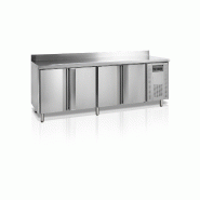 Desserte réfrigérée négative 4 portes adossée - TEFCOLD - Inox AISI304 - 460L - Classe climatique 4 - R290