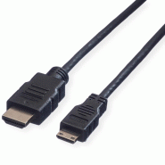 Value câble hdmi high speed avec ethernet, hdmi m - mini hdmi m, 2 m