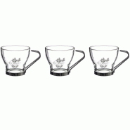 ComSaf Tasse à Café Transparent 400ml Verre Lot de 4, Tasse à thé