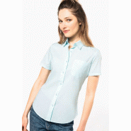 Chemise popeline polycoton manches courtes entretien facile femme -  Réf: K548