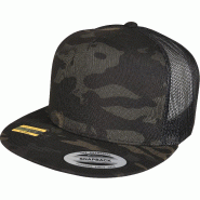 Casquette trucker multicam - FLEXFIT Réf: FL6006MC - polyester/élasthanne, visière droite, filet respirant