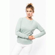 Sweat-shirt Bio col rond manches raglan femme -  Réf: K481