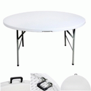 Table pliante ronde, diamètre 122cm, pliante en malette