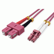 VALUE Câble FO 50/125µm, LC/SC, OM4, violet, 1 m