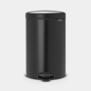 Poubelle à pédale NewIcon 20 litres - Matt Black - Design intemporel et fonctionnalités polyvalentes