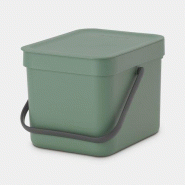 Poubelle à compost Brabantia Sort &amp; Go -6 litres Fir Green - XS - Support mural inclus