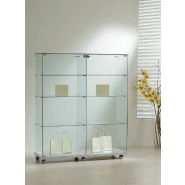 Vitrine verre portes battantes 12/14va - gris