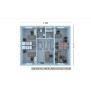 Bureau modulaire 45,00 m² pour 5 personnes - Kit démontable et transportable