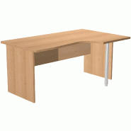 Bureau d'angle 160 x 80/100 cm compact pied panneau So Presto - Alu, À droite, Aulne, 160 x 100 cm