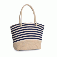 Sac shopping style marin en toile de jute  -  Réf: KI0283