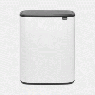 Poubelle Bo Touch Bin Brabantia 2 x 30 litres - Blanc - Idéale pour trier les déchets