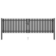 Vidaxl portail de clôture de jardin acier 4x1,25 m anthracite 146333