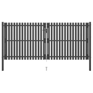 Vidaxl portail de clôture de jardin acier 4x2 m anthracite 146336
