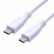 VALUE Câble USB 3.2 Gen 2, avec PD (Power Delivery), avec Emark, C-C, M/M, blanc, 1 m