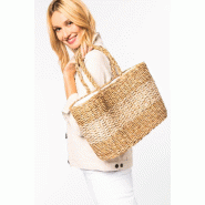 Sac panier en jute et jonc de mer -  Réf: KINS138