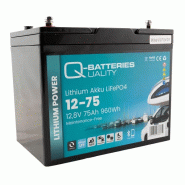 Batterie Lithium Q-Batteries Akku LifePO4 12-75 12,8V 75Ah avec Bluetooth