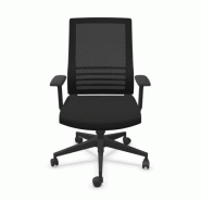 Fauteuil de bureau ergonomique GOWER - neuf, réglable, confortable et durable - avec accoudoirs réglables et roulettes pour sol dur