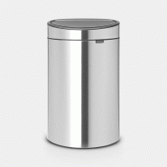 Poubelle Touch Bin New Recycle - 23 + 10 litres - Matt Steel Fingerprint Proof - Idéale pour trier les déchets