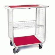 Chariot de toilette 750 rouge - 750x585x1035 mm -avec étag. -sans sép - 53402