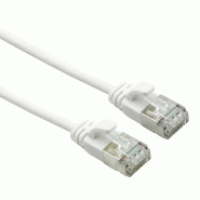 ROLINE Câble Data Center U/FTP Cat.7, avec connecteurs RJ45, 500 MHz (Classe EA), LSOH, slim, blanc, 1 m