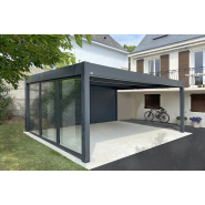 Carport à toit plat avec une légère pente - ALULOGE