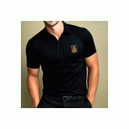 Polo noir brode sapeurs pompiers - Militaires, Gendarmerie, Police et Sécurité