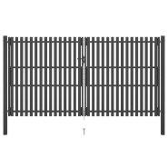 Vidaxl portail de clôture de jardin acier 4x2,5 m anthracite 146338