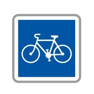 Panneau de signalisation indication: Piste cyclable conseillée et réservée aux cycles à deux ou trois roues - C113