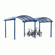 Abri vélo ouvert jx0003 / structure en aluminium / toiture en polycarbonate alvéolaire