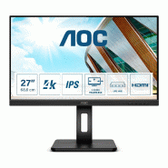 AOC P2 U27P2 LED display 68,6 cm (27&quot;) 3840 x 2160 pixels 4K Ultra HD Noir