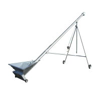 Vis à grain sur chariot mobile avec trémie triangulaire de 1150mm - Longueur 4m et diamètre 150mm