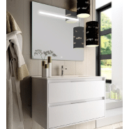 Meuble de salle de bain 3 tiroirs PALMA et miroir Led STAM - 70cm - Meuble  simple vasque/Meuble simple vasque avec miroir - cosyneo