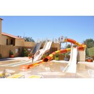 Trio de toboggan aquatique : aquatube slide'tob kamikaze, arrivée aquafrein