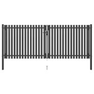 Vidaxl portail de clôture de jardin acier 4x1,7 m anthracite 146335