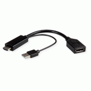 Roline adaptateur hdmi - displayport, v1.2, 4k, hdmi m - dp f, actif