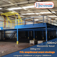 Mezzanine industrielle - Dimensions 20m x 25m, Capacité 300kg/m2 - Nasal