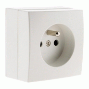 Prise de courant Bel'Vue Bel_Vue - Prise 2 P+T 16A Silver avec prise USB  (2,4A*)