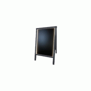 Chevalet stop trottoir en bois avec éclairage LED - 90 x 55 cm - Référence : LSTF49AN+LED