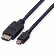 ROLINE Câble Mini DisplayPort, Mini DP - HDTV, M/M, noir, 3 m