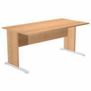 Bureau droit pied panneau en &quot;L&quot; So Presto - 120 x 80 cm, Alu, Aulne