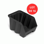 Lot de 16 bacs duetto 9,4 litres plastique gris anthracite