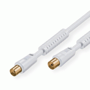 Câble d'antenne avec ferrite M/F, blanc, 3,5 m