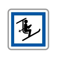 Panneau de signalisation indication Point de départ d'un télésiège ou d'une télécabine - CE20b