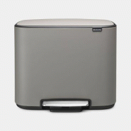 Poubelle à pédale Brabantia Bo -11 + 23 litres - Mineral Concrete Grey UGS121562